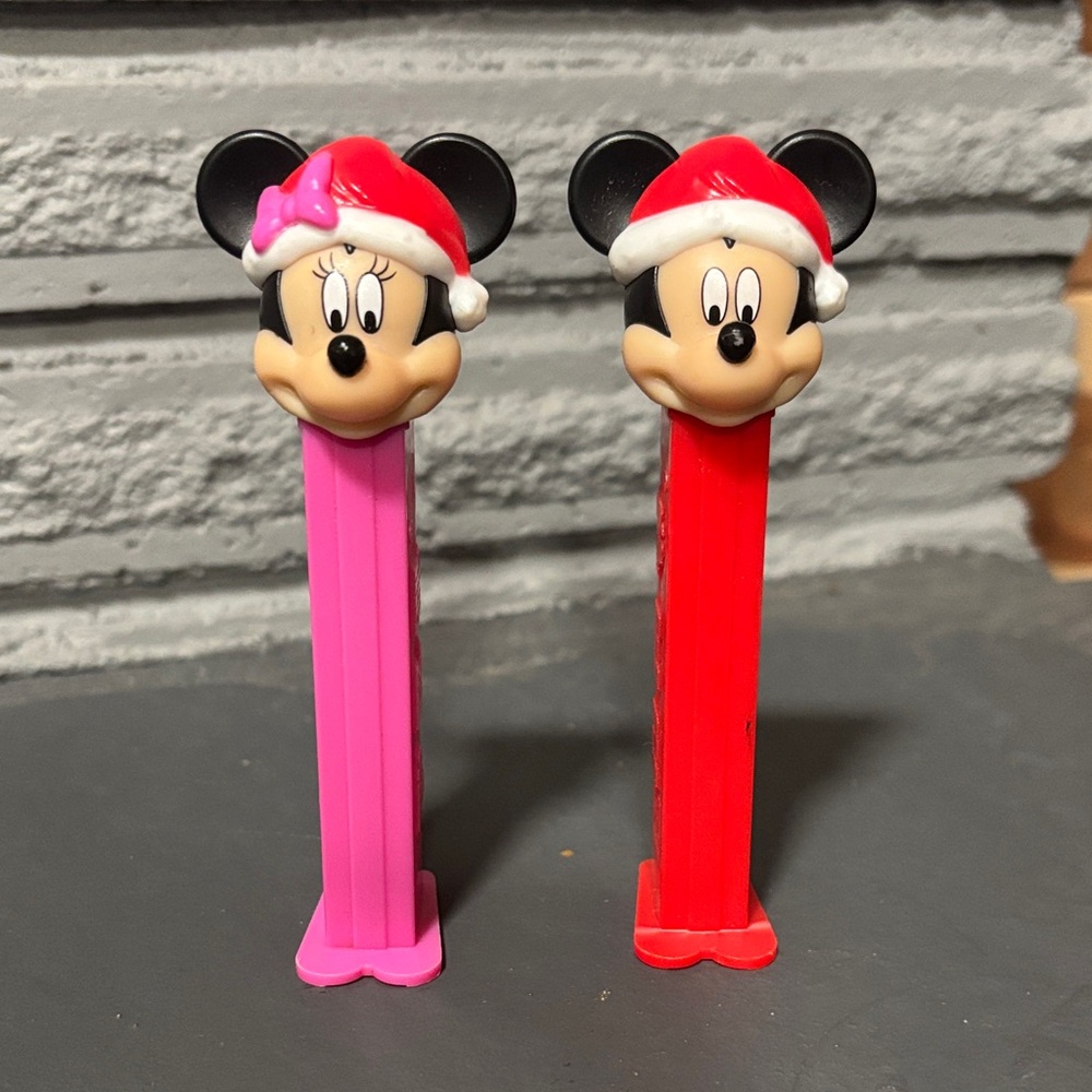 Disney Mickey and Minnie Mouse Holiday PEZ Dispensers - Red and Pink